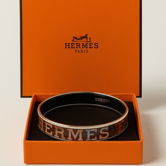 Hermès Enamel Bangle Bracelet with Box & Dust Bag - Picture 1 of 10
